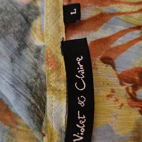 Vtg VIOLET & CLAIRE Floral Ruffle Jabot Chiffon Button Down Fairycore Blouse - Picture 7 of 9